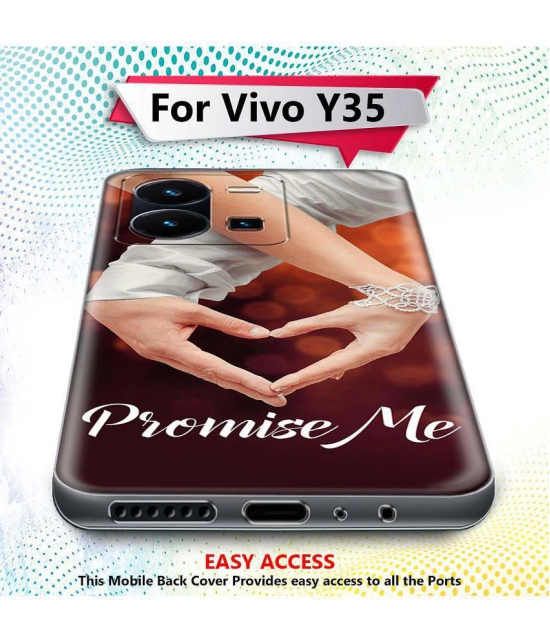 NBOX - Multicolor Silicon Printed Back Cover Compatible For Vivo Y35 ( Pack of 1 )