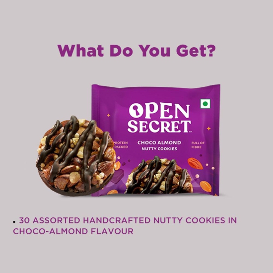 Open Secret Choco Almond Nutty Cookies - Pack of 30