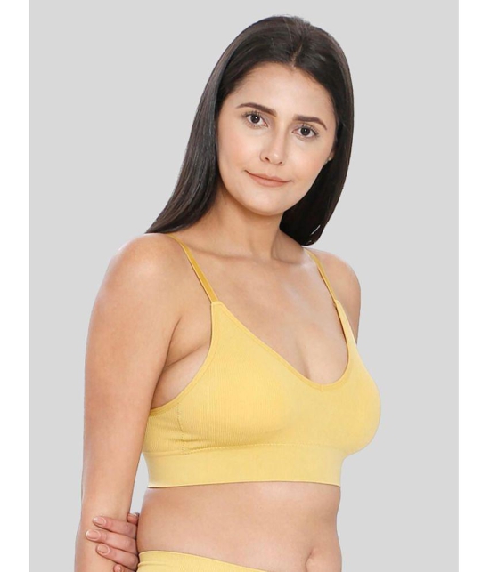 ILRASO - Mustard Nylon Removable Padding Women's Plunge Bra ( Pack of 1 ) - None