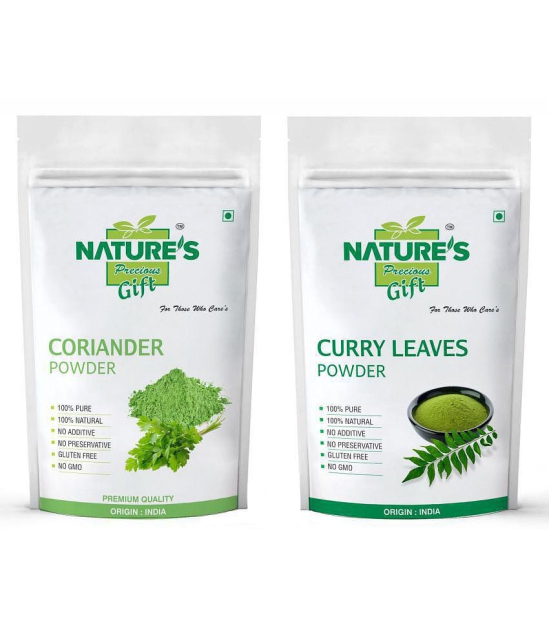 Natures Gift Spinach Powder, Coriander Powder, Curry Powder & Mint Powder - 100 GM Each Powder 100 gm Pack of 4