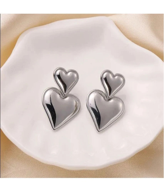 FASHION FRILL Silver Stud Earrings ( Pack of 2 ) - Silver