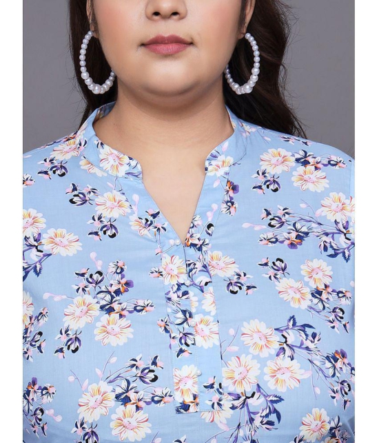 Tissu Cotton Printed Straight Women's Kurti - Blue ( Pack of 1 ) - None