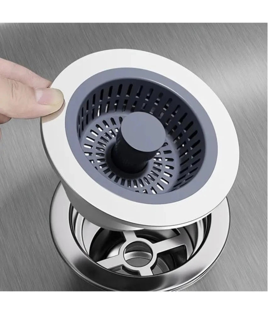 GEEO 3 in 1 Kitchen Sink Drain Strainer - Stopper Set, Stainless Steel Kitchen Sink Stopper, Pop Up Anti-Clogging Sink Strainer Basket Filter for US Standard 3-1/2 Inch Kitchen Drain