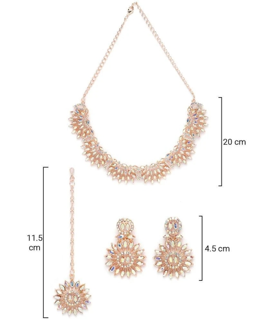 Sukkhi Rose Gold Alloy Necklace Set ( Pack of 1 ) - Rose Gold