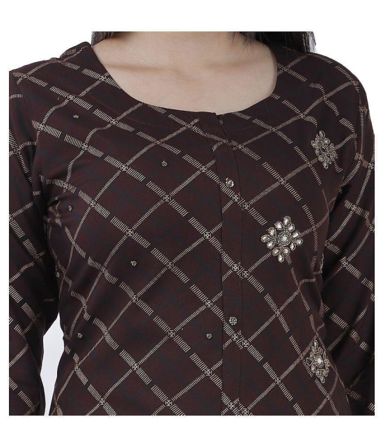 HIGHLIGHT FASHION EXPORT - Brown Rayon Womens Straight Kurti - XXL