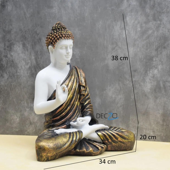 Large Blessing Buddha Statue : Silky Golden