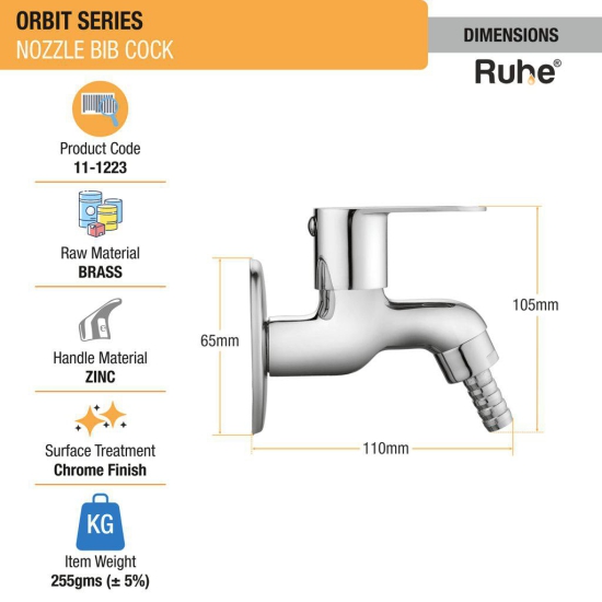 Orbit Nozzle Bib Tap Brass Faucet- by Ruhe®