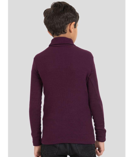 YHA - Purple Woollen Blend Boys Pullover Sweaters ( Pack of 1 ) - None