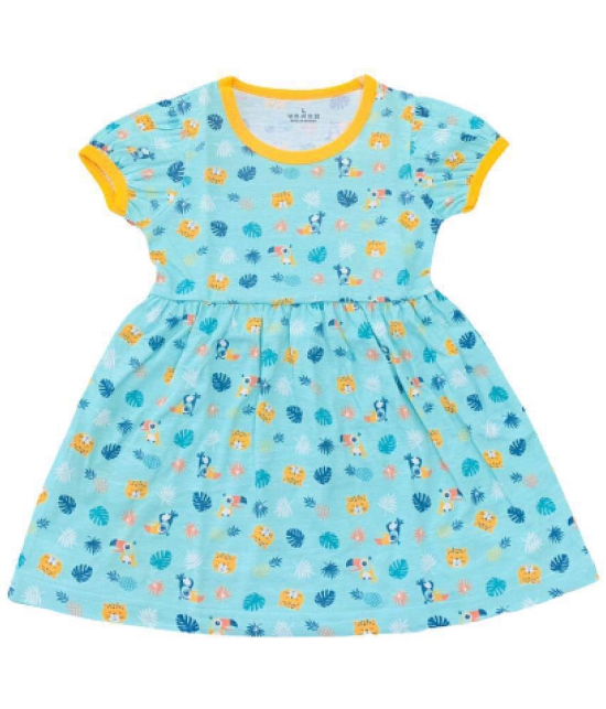 NammaBaby - Blue Cotton Girls Fit And Flare Dress ( Pack of 2 ) - None