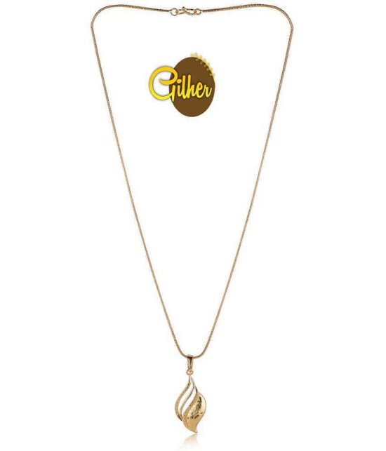 Gilher Gold Plated Daily Wear Pendant Chain +24 Inch Long For Women . - Golden