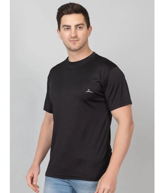 Zeffit Polyester Regular Fit Solid Half Sleeves Mens T-Shirt - Black ( Pack of 1 ) - None