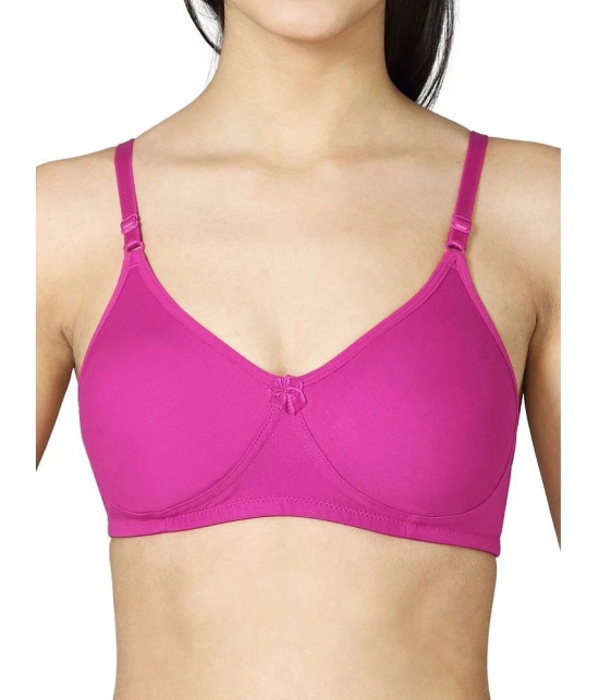 VStar - Pink Cotton Blend Non Padded Womens T-Shirt Bra ( Pack of 1 ) - None