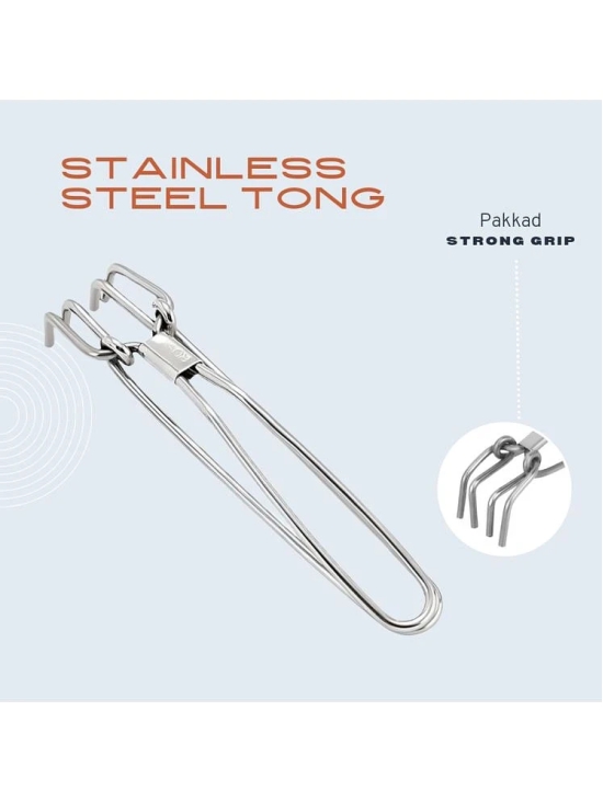 LAZYWINDOW Steel Ice Tong - Silver