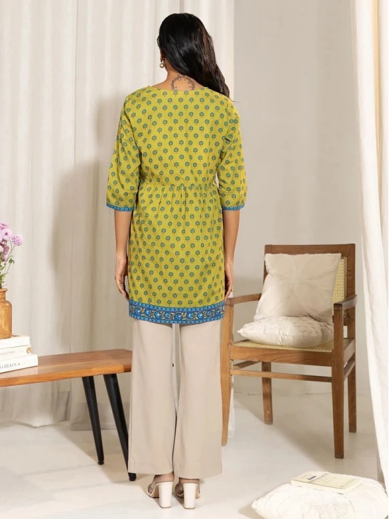 Janasya Green Cotton Maternity Tunics Single - 2XL