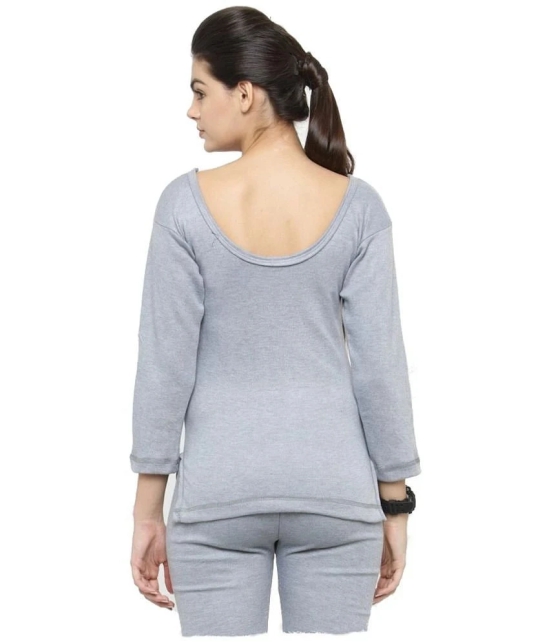 Uzarus Cotton Blend Topwear - Grey - None