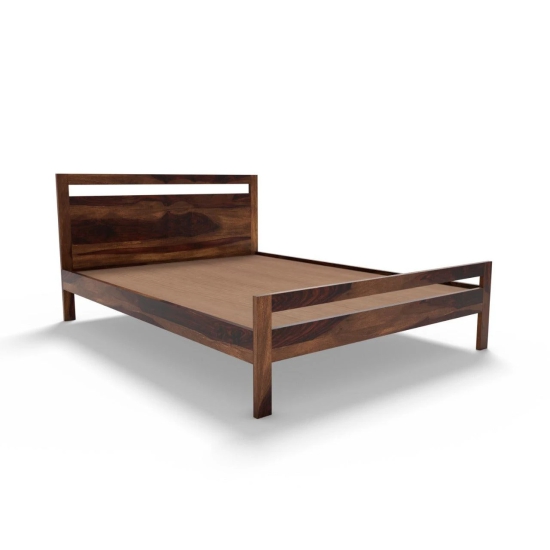 LIMA BED QUEEN Sheesham Wood (Honey Finish)-Brown