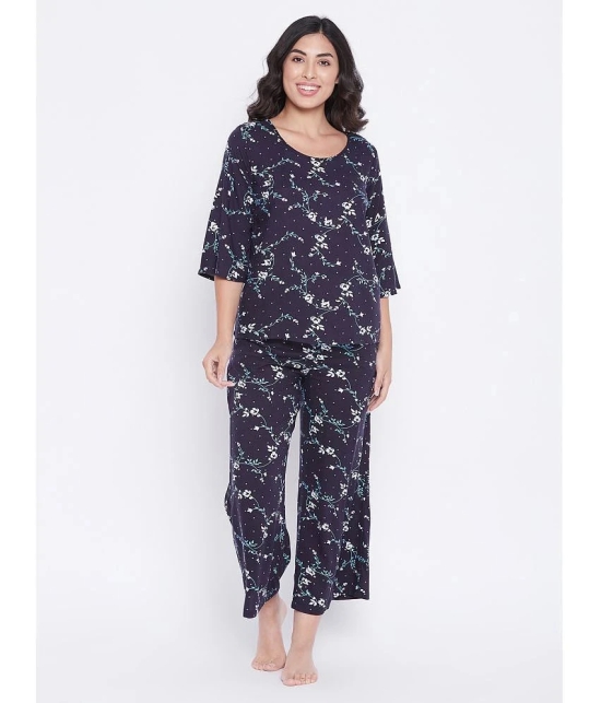 Clovia Rayon Nightsuit Sets - Navy - 2XL