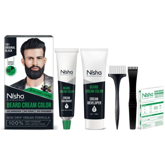 Nisha Beard Colour for Men Dark Brown 120g, Professional Beard Hair Colour, Ammonia Free Beard Cream Hair Color