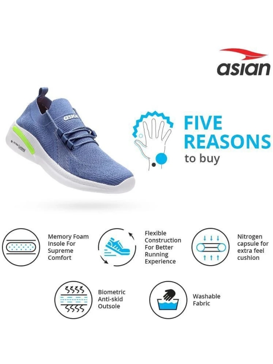 ASIAN HATTRICK-21 Blue Mens Sports Running Shoes - None