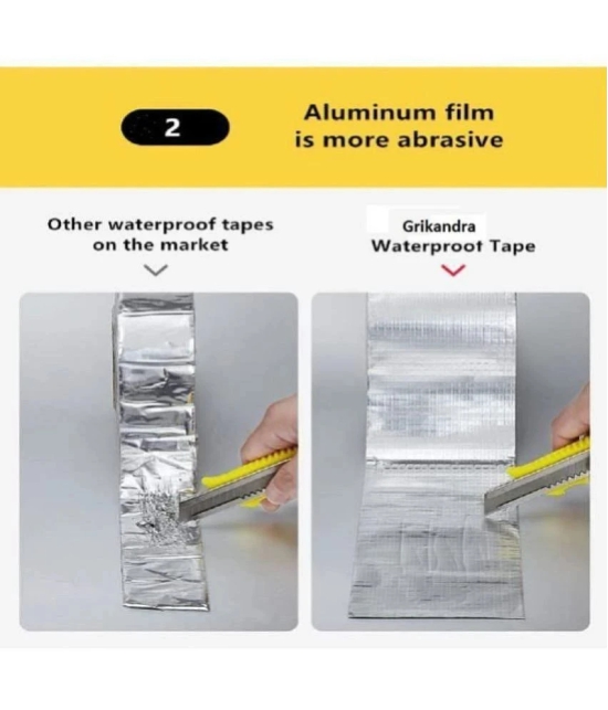 Leakage Repair Waterproof Tape for Pipe Leakage Roof Water Leakage Solution Alum - Silver Single Sided Duct Tape ( Pack of 1 ) - Silver