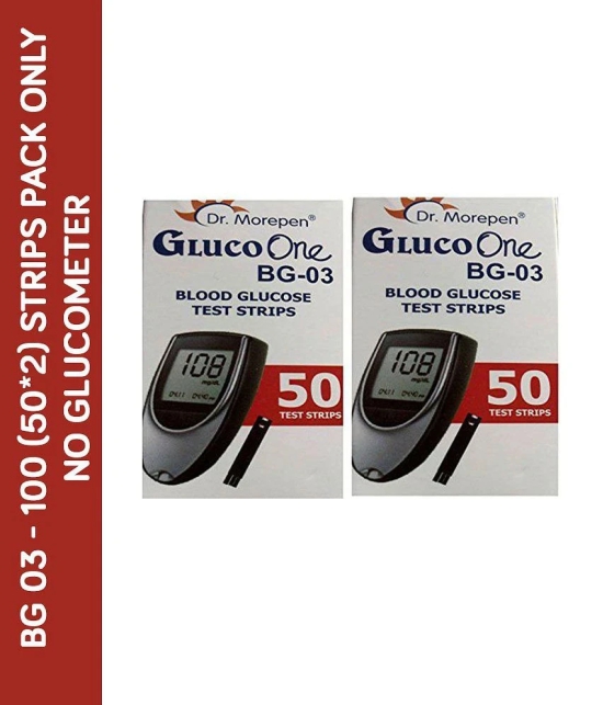 Dr. Morepen 100 Sugar Test Strips For Bg03 Glucometer(Strips Pack Only)