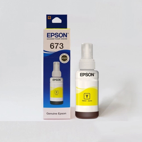 Epson T6734 / 673 Yellow Genuine Ink Bottle 70 ml-Black