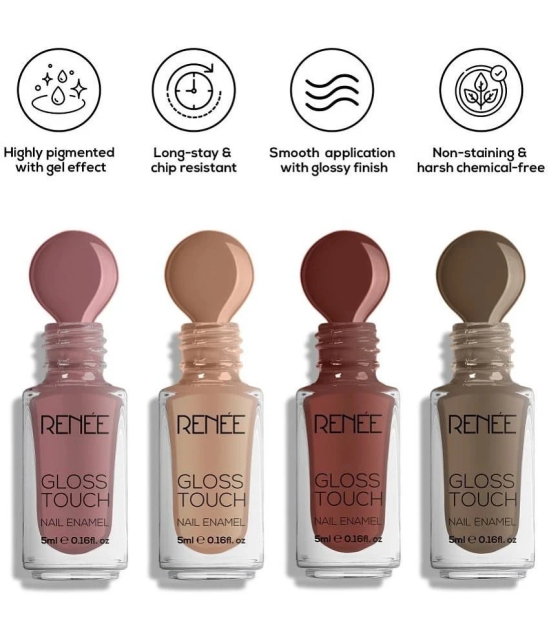 RENEE Gloss Touch N02 Everyday Nudes - Set of 4 Nail Enamels