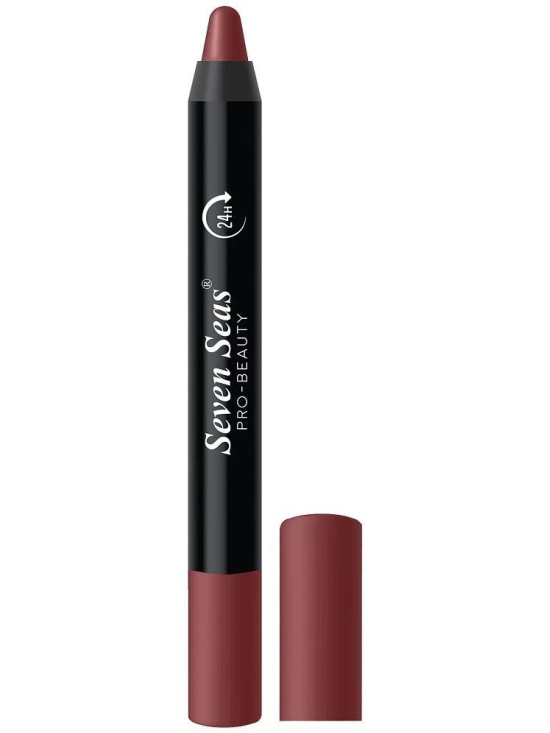 Seven Seas Matte Mood Non Transfer Crayon Lipstick (Caramel Brown 3.5g)