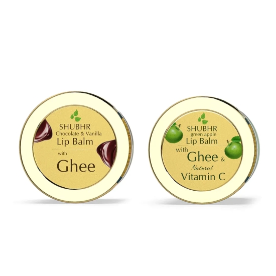 Shubhr Lip Balm & Gloss (Pack of 2*10g) Chocolate & Green Apple