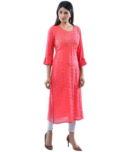 AMIRA'S INDIAN ETHNICWEAR - Pink Rayon Women's Stitched Salwar Suit ( ) - L