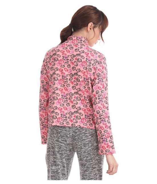 Sugr Cotton Pink Zippered Sweatshirt - L