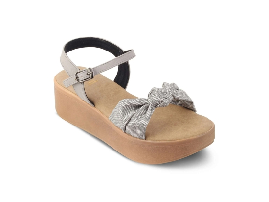 Tresmode Brera Grey Womens Platform Wedge Sandals- 37