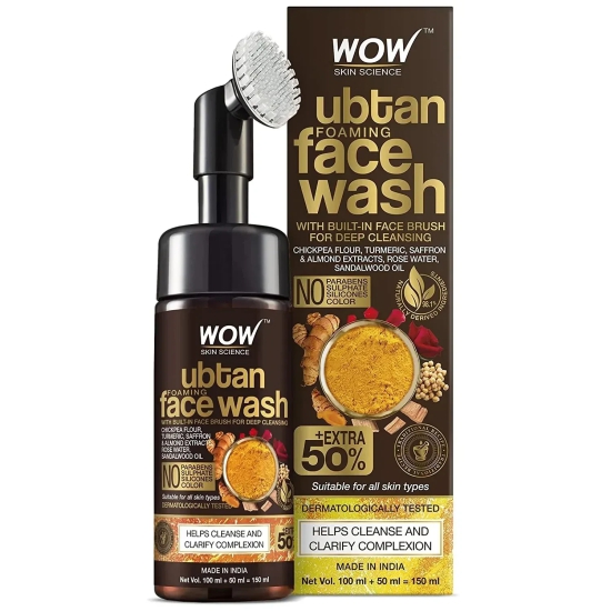 Ubtan Face Wash for Tan Removal & Facial Cleansing 150 ML (Face wash with built-in-brush)