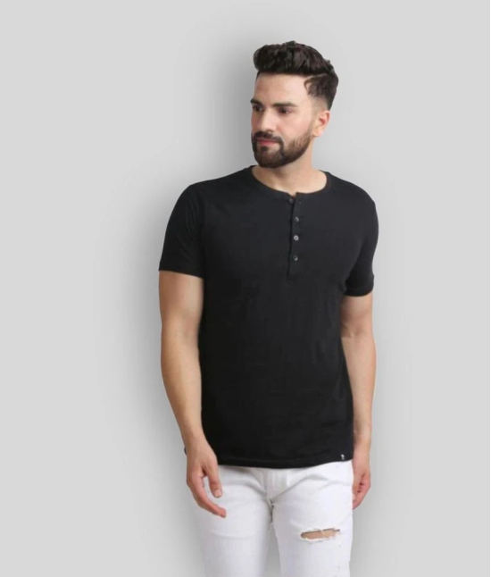 Leotude - Black Cotton Blend Regular Fit Mens T-Shirt ( Pack of 1 ) - None