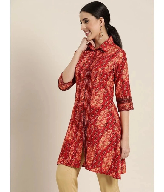 Juniper - Red Rayon Womens A-line Kurti ( Pack of 1 ) - None