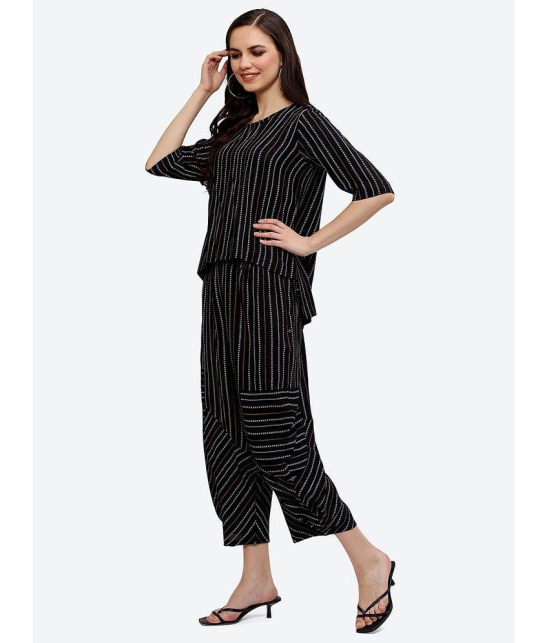 Baawri Black Color Stripe co ord set - None