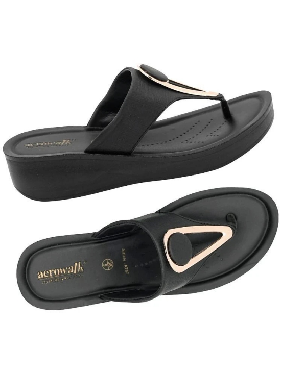 Aerowalk Black Womens Flip Flop - None