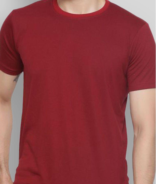 GENTINO - Maroon Cotton Blend Regular Fit Men's T-Shirt ( Pack of 1 ) - None