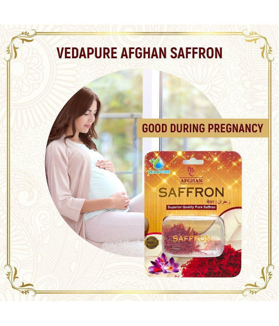 Vedapure Natural and Finest A++ Grade 1 Gram Afghani Kesar / Saffron Threads (Pack of 2)