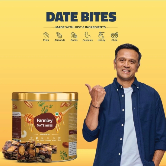 Farmley Premium Date Bites Dry Fruit Barfi Healthy and Delicious Indian Sweets Gift Pack 200 gram | Made with Dates, Pistachios, Cashewnuts, Almonds, Honey and Pure Ghee