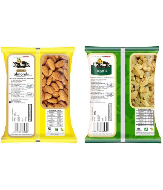 Mr.Nuttz Premium Dry Fruits Combo Pack 500g (Almonds 250g, Raisins Kishmish 250g)