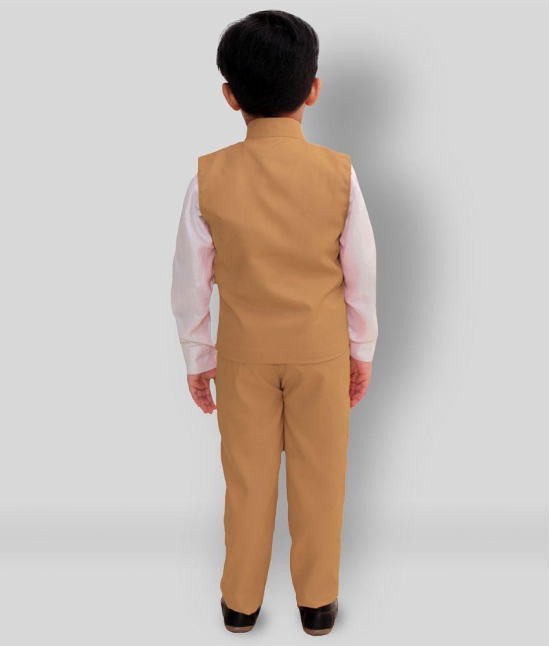 Fourfolds - Yellow Cotton Blend Boy's Shirt & Pants ( Pack of 1 ) - None