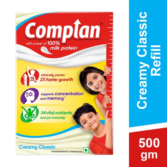 Complan Creamy Classic Drink Mix Jar, 500 gms