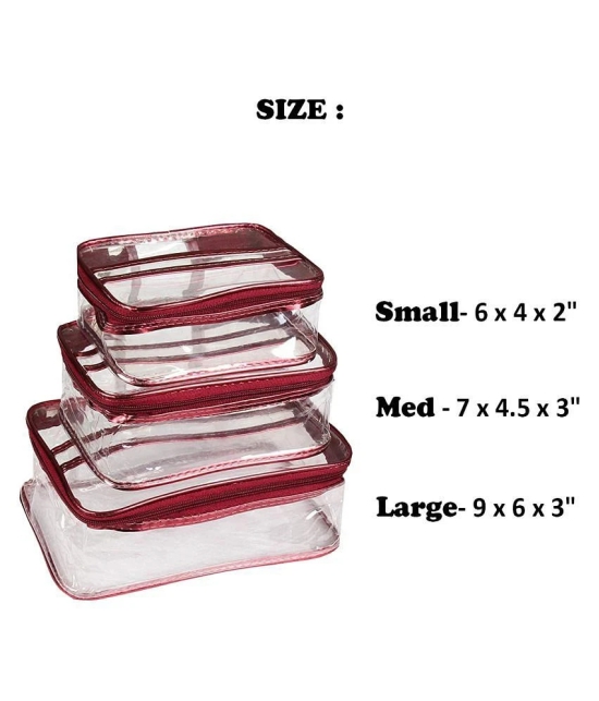 PrettyKrafts Plastic Travel Toiletry Bag  Set of 3 Pieces