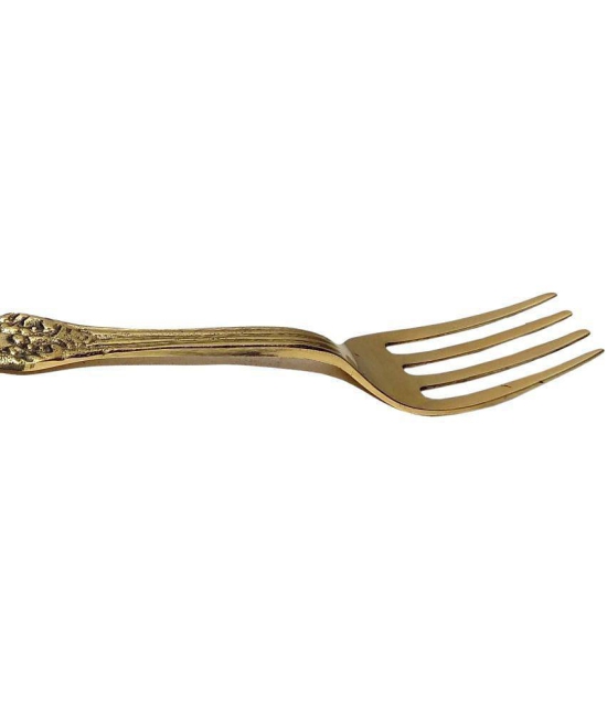 A & H ENTERPRISES - Gold Brass Table Fork ( Pack of 4 ) - Gold