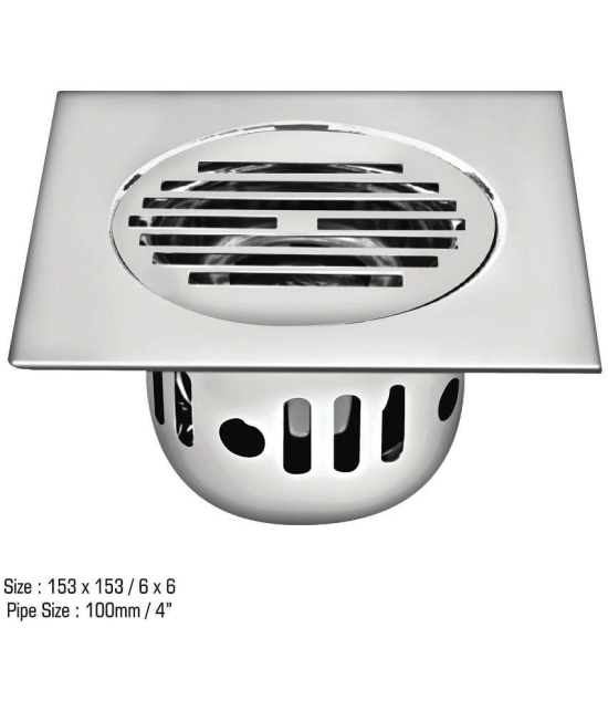 SANJAY CHILLY Square Classic Anti Cockroach Trap/Grating/Jali Floor Drain (6x6 Inch)