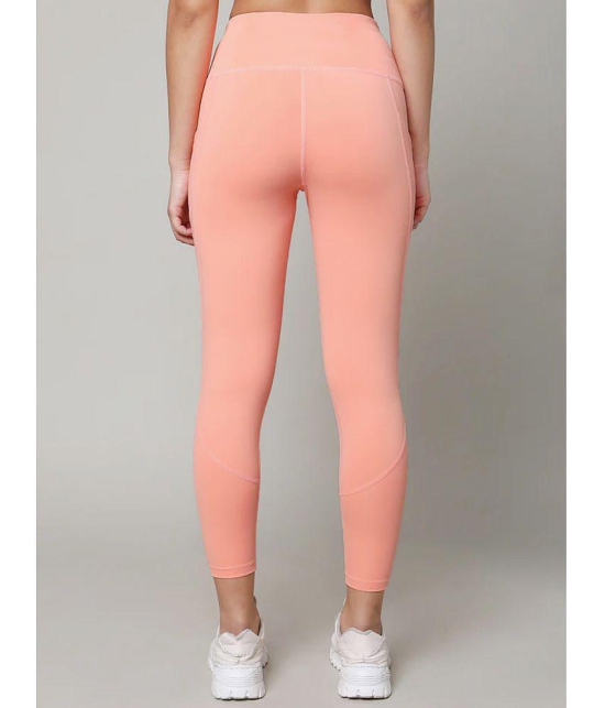 9TY3REE Peach Polyester Solid Tights - Single - None