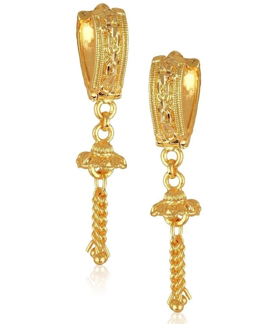 Vighnaharta Golden Jhumki Earrings ( Pack of 1 ) - Golden