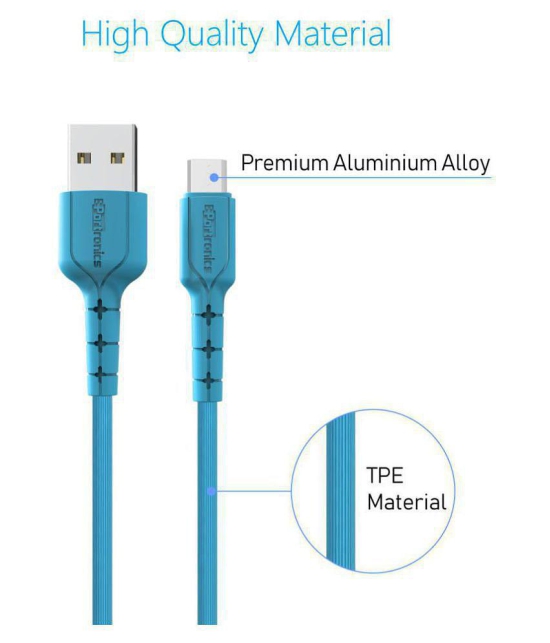 Portronics USB Data Cable Blue - 1.2 Meter - Blue