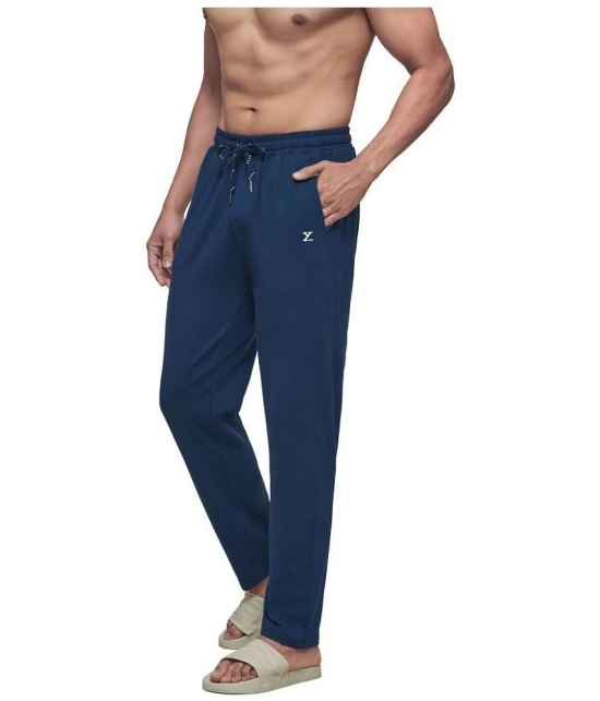 XYXX Blue Cotton Tencel Blend Plain Trackpants Single - M